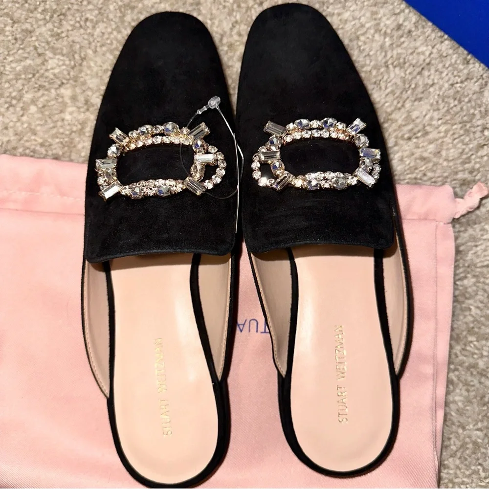STUART WEITZMAN Suede Mules (Eloise)